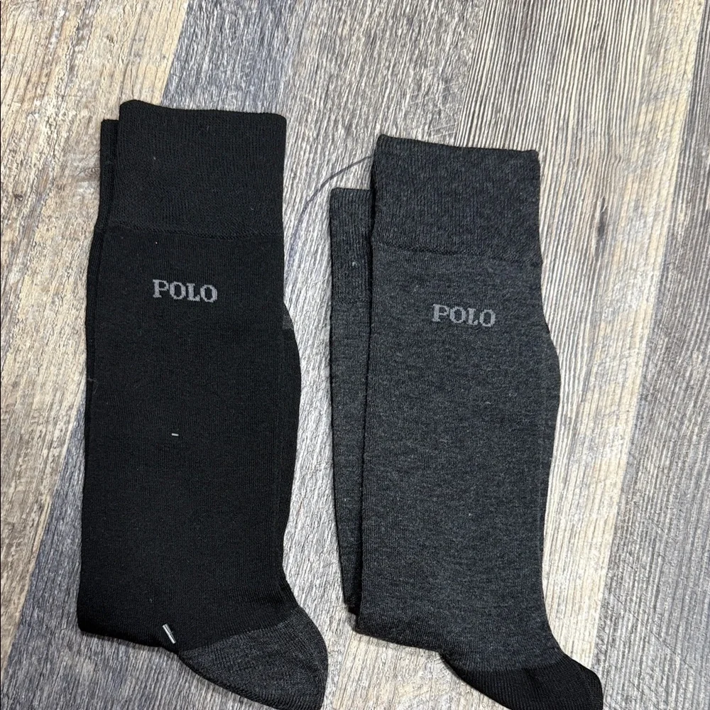 2 Polo by Ralph Lauren Men's Classic Black and Gray Socks